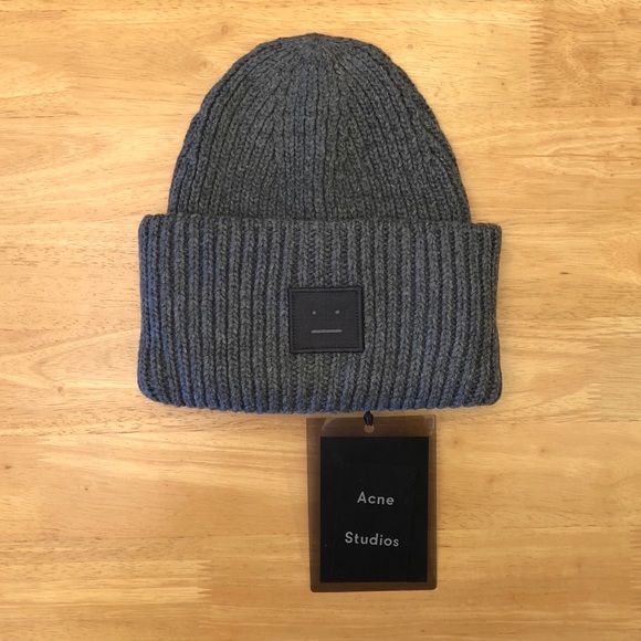 acne studios grey beanie